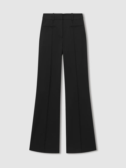 Reiss Petite High Rise Flared Trousers in Black