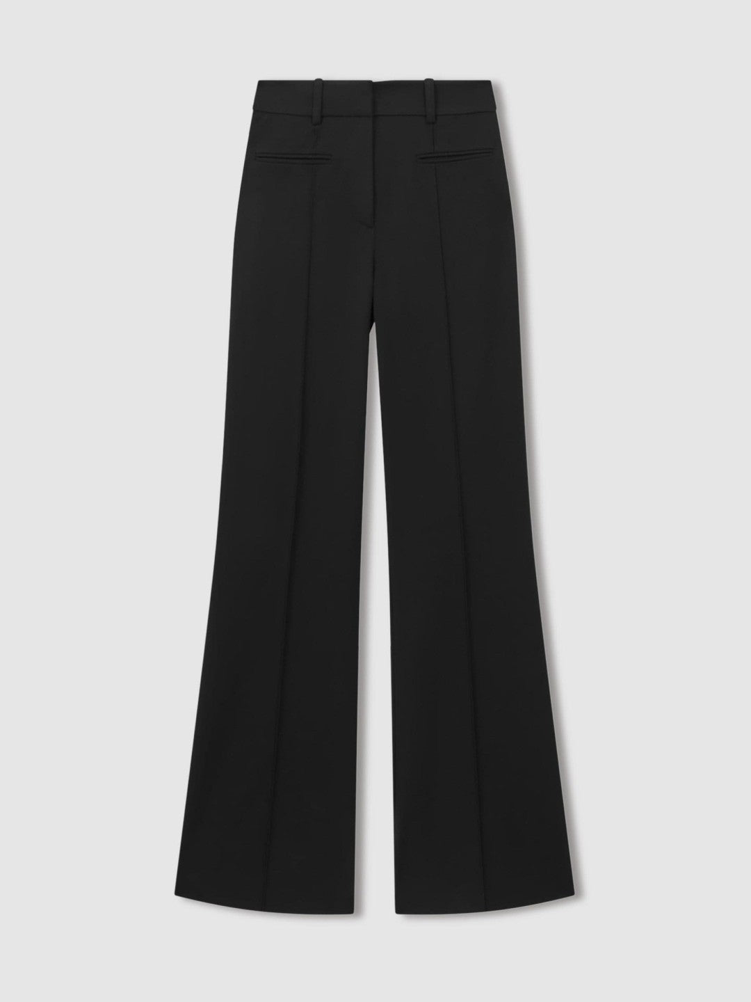 Reiss High Rise Flared Trousers in Black