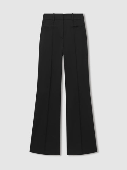 Reiss High Rise Flared Trousers in Black