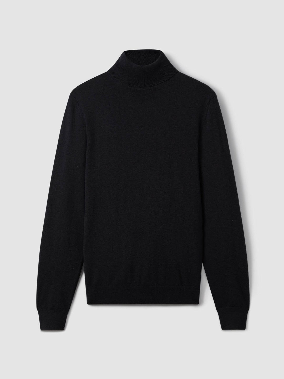 Reiss Value - Slim Fit Merino Wool Roll Neck Jumper in Navy