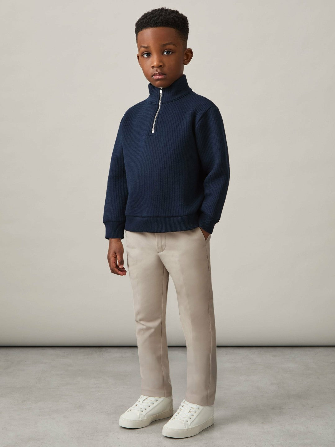Reiss 9-13 yrs Slim Fit Tapered Chinos in Stone