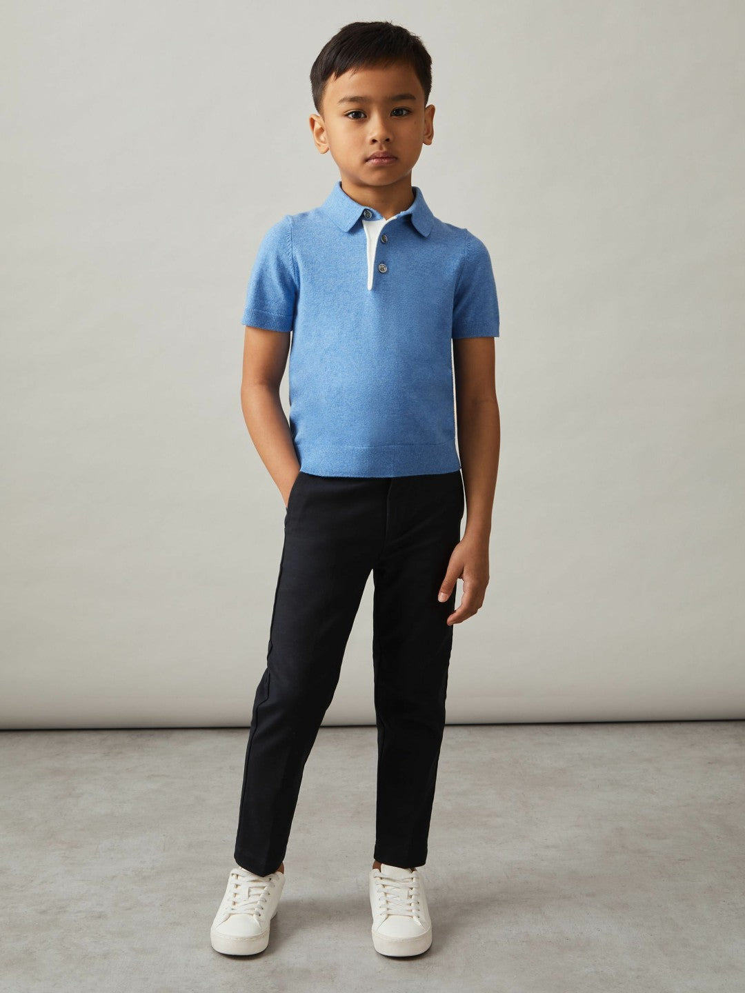 Reiss 3-9 yrs Slim Fit Tapered Chinos in Navy