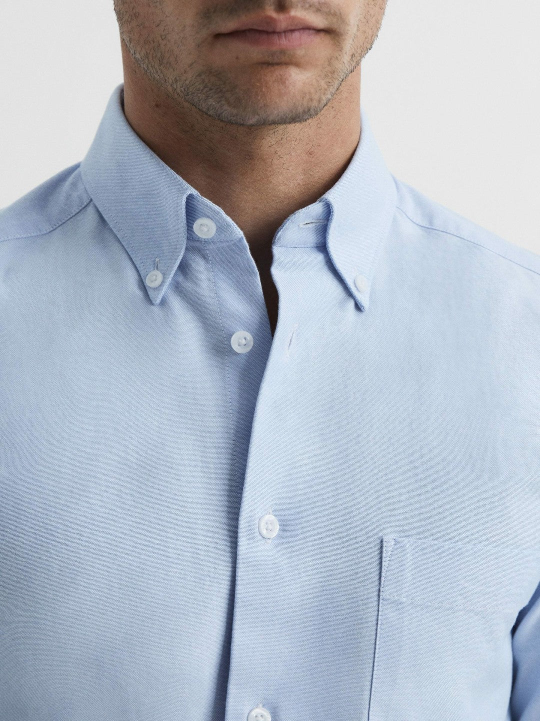 Reiss Popular Choice - Soft Wash Button Down Oxford Shirt in Soft Blue