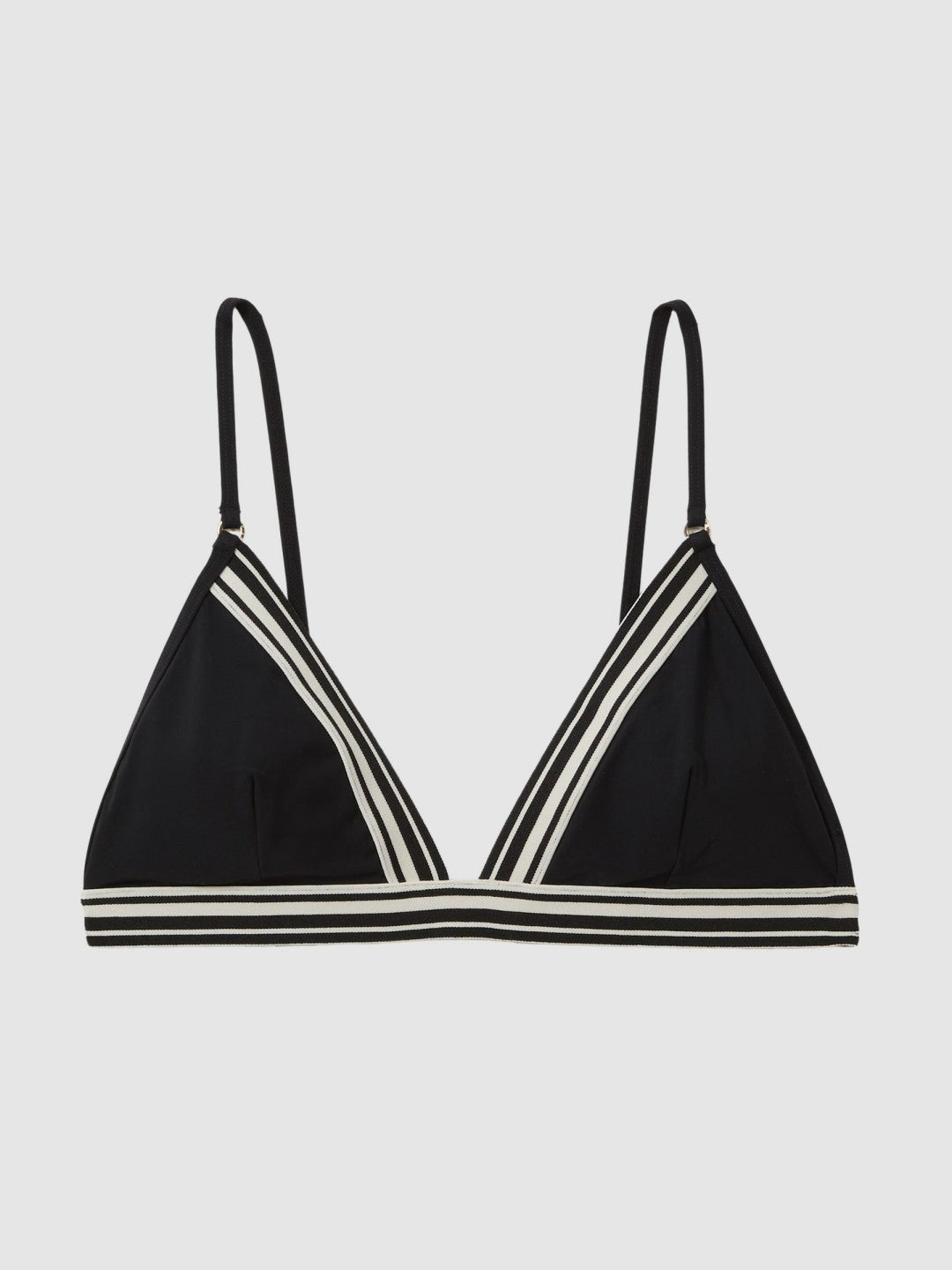 Reiss Offer - Triangle Colourblock Bikini Top in Black
