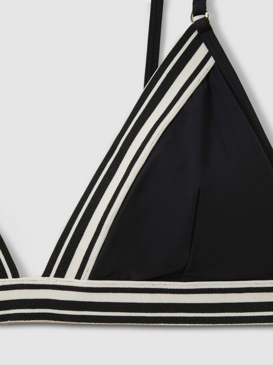 Reiss Offer - Triangle Colourblock Bikini Top in Black