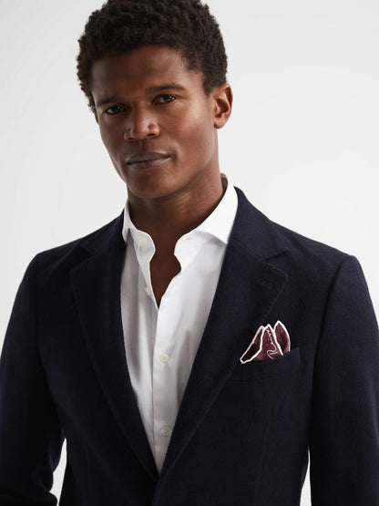 Reiss Popular Choice - Polka Dot Silk Pocket Square in Burgundy