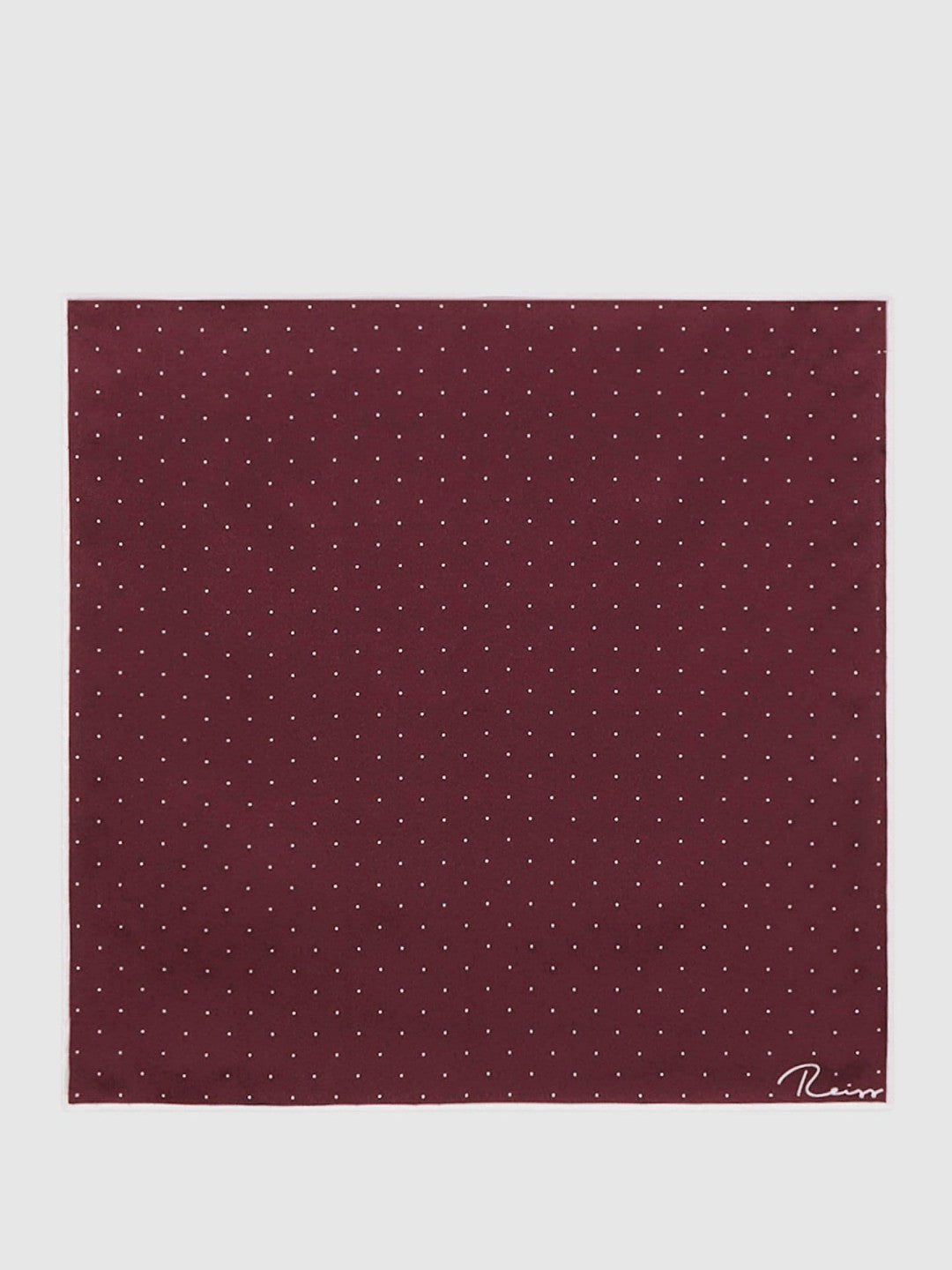 Reiss Popular Choice - Polka Dot Silk Pocket Square in Burgundy