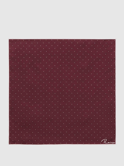 Reiss Popular Choice - Polka Dot Silk Pocket Square in Burgundy
