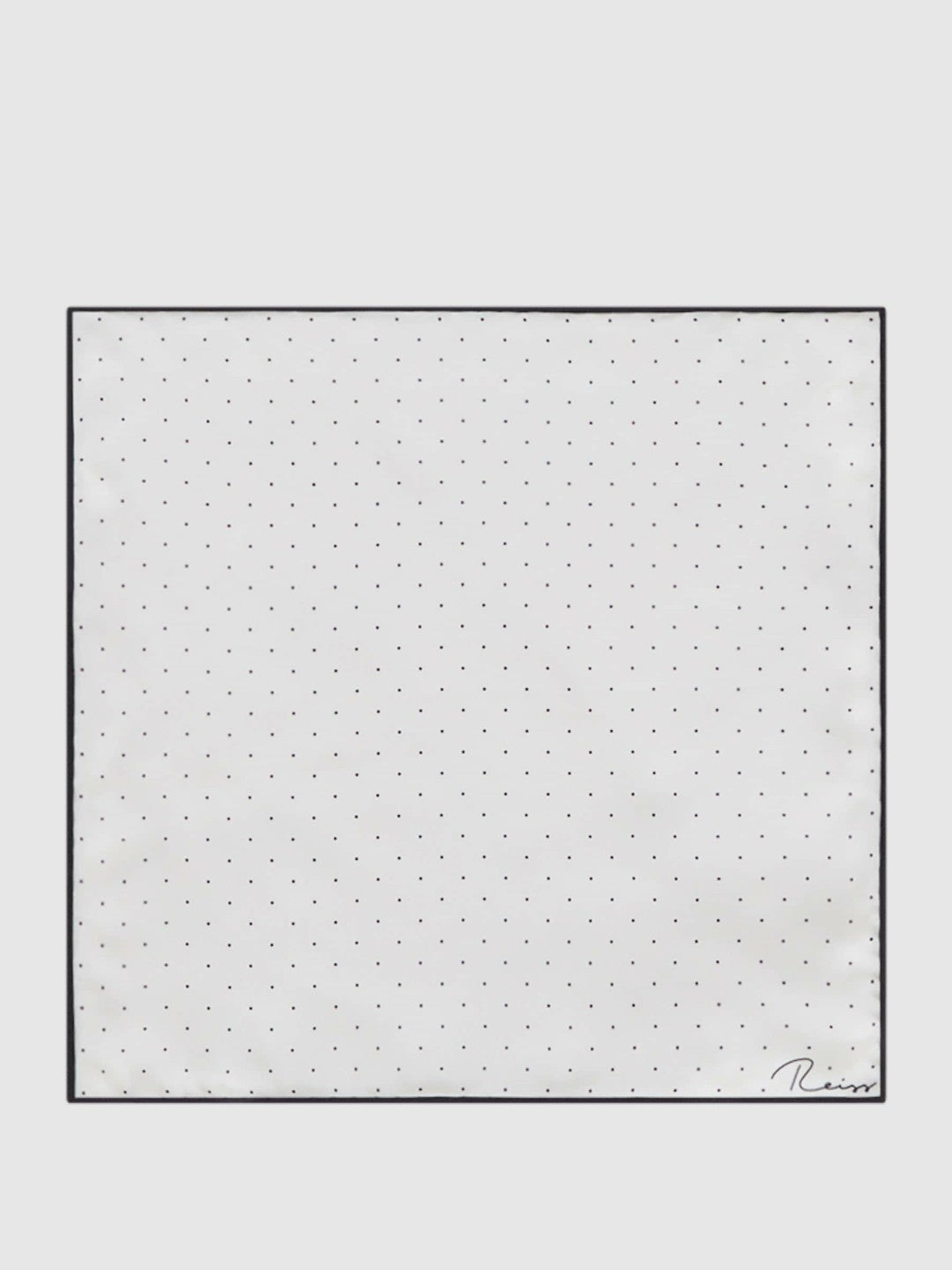 Reiss Savings - Polka Dot Silk Pocket Square in White