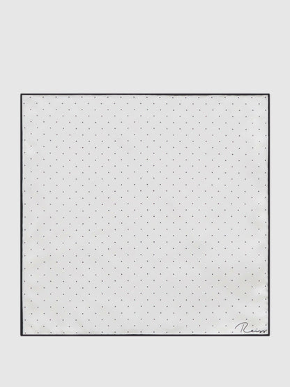 Reiss Savings - Polka Dot Silk Pocket Square in White