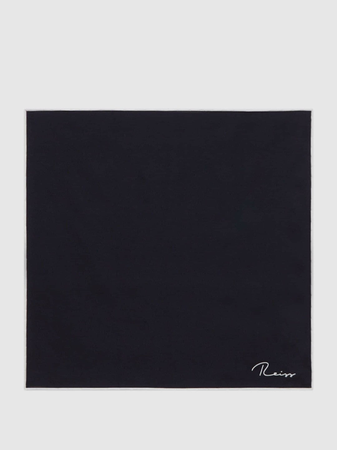Reiss Best Seller - Plain Silk Pocket Square in Navy