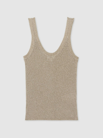 Reiss Best Seller - Metallic Vest Top in Gold
