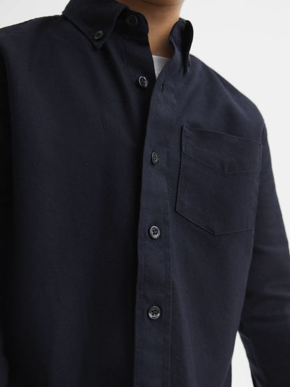 Reiss Best Seller - Junior Button Down Oxford Shirt in Navy