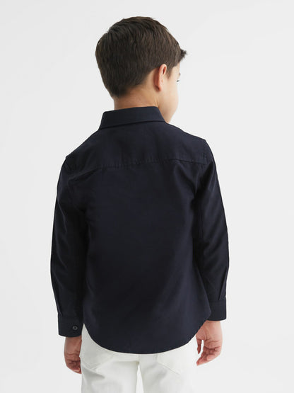 Reiss Best Seller - Junior Button Down Oxford Shirt in Navy