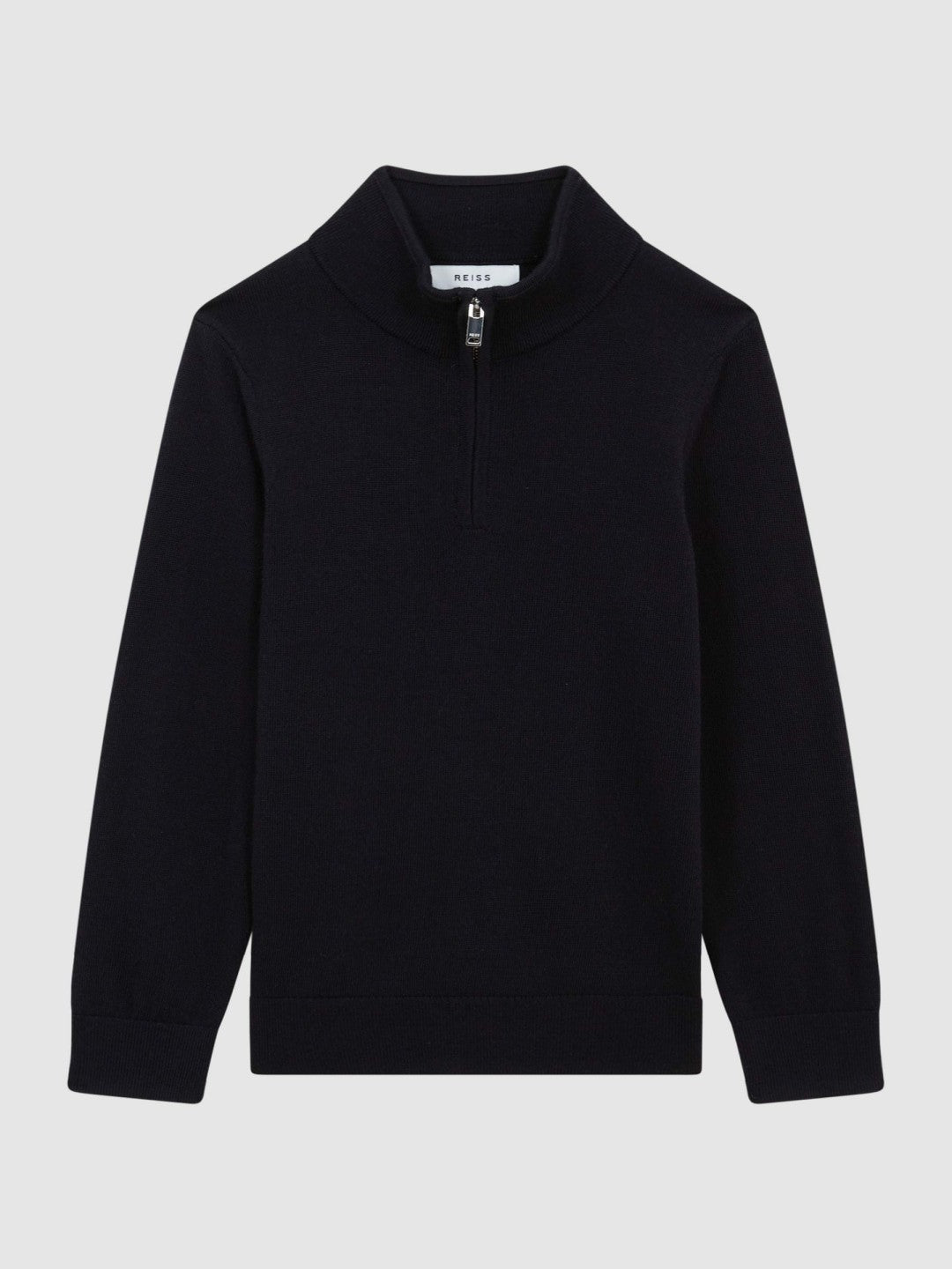 Reiss Featured - 4-9 yrs Merino Wool Zip-Neck Jumper in Navy