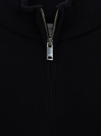 Reiss Featured - 4-9 yrs Merino Wool Zip-Neck Jumper in Navy