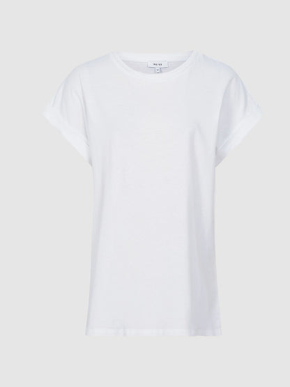 Reiss Affordable - Cotton-Jersey Crew Neck T-Shirt in White