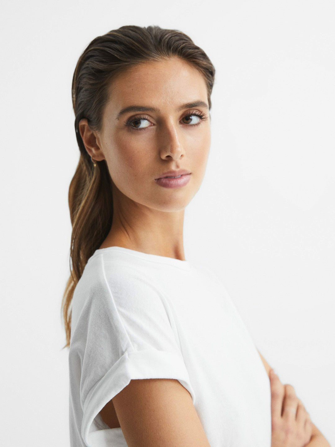 Reiss Affordable - Cotton-Jersey Crew Neck T-Shirt in White