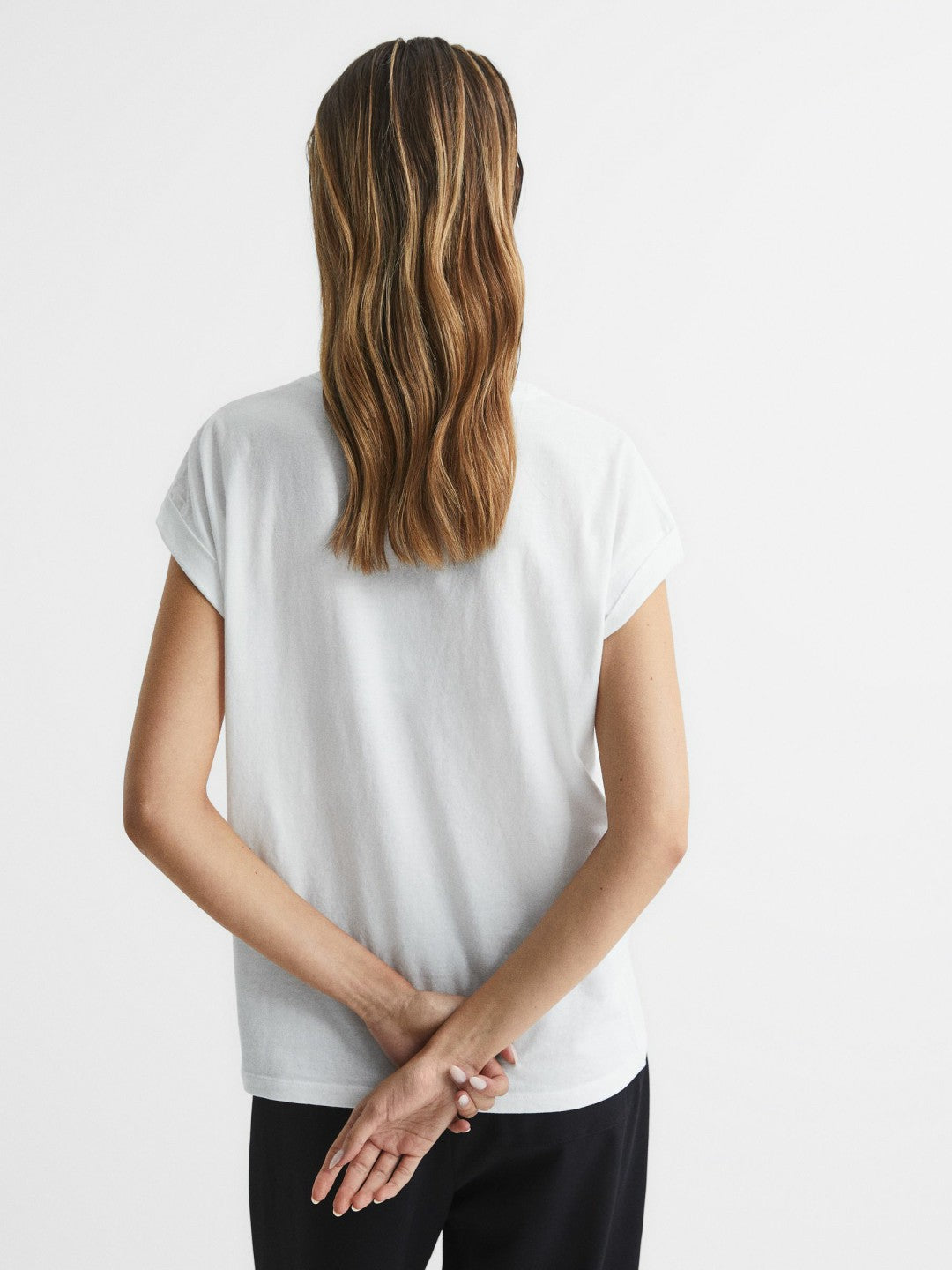 Reiss Affordable - Cotton-Jersey Crew Neck T-Shirt in White