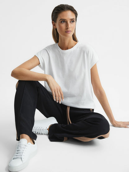 Reiss Affordable - Cotton-Jersey Crew Neck T-Shirt in White