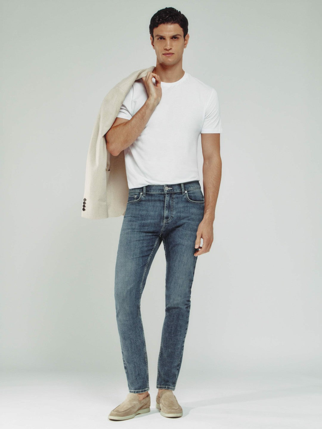 Reiss Savings - Skinny-Fit Jeans in Washed Indigo Grey Cast