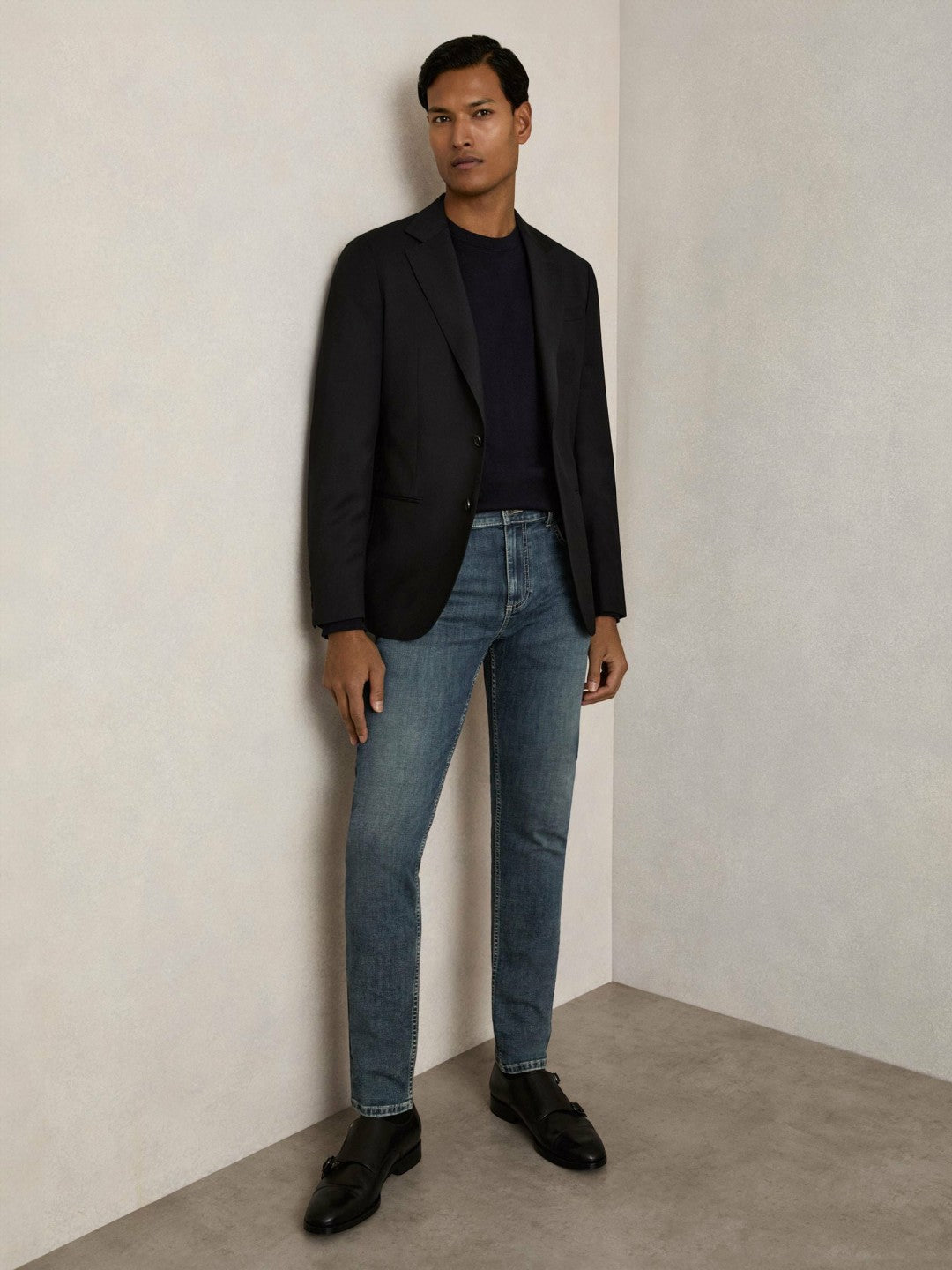 Reiss Savings - Skinny-Fit Jeans in Washed Indigo Grey Cast