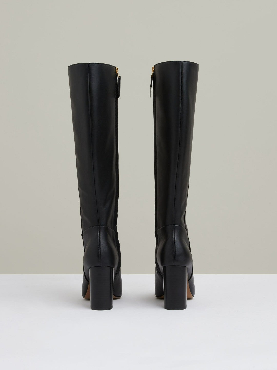 Reiss Savings - Block Heel Knee High Boots in Black