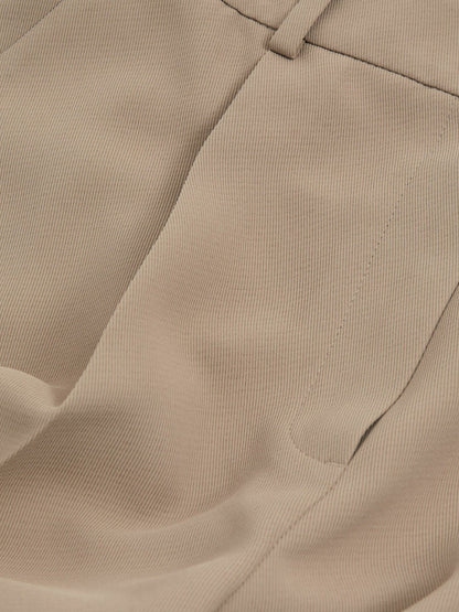 Reiss Popular Choice - Half-Elasticated Wide Leg Trousers in Mink Neutral