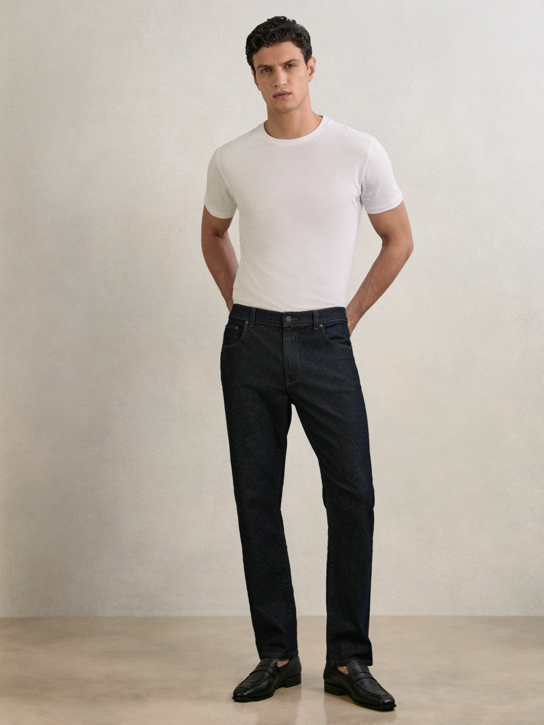 Reiss Popular Choice - Straight-Leg Jeans in Raw Indigo