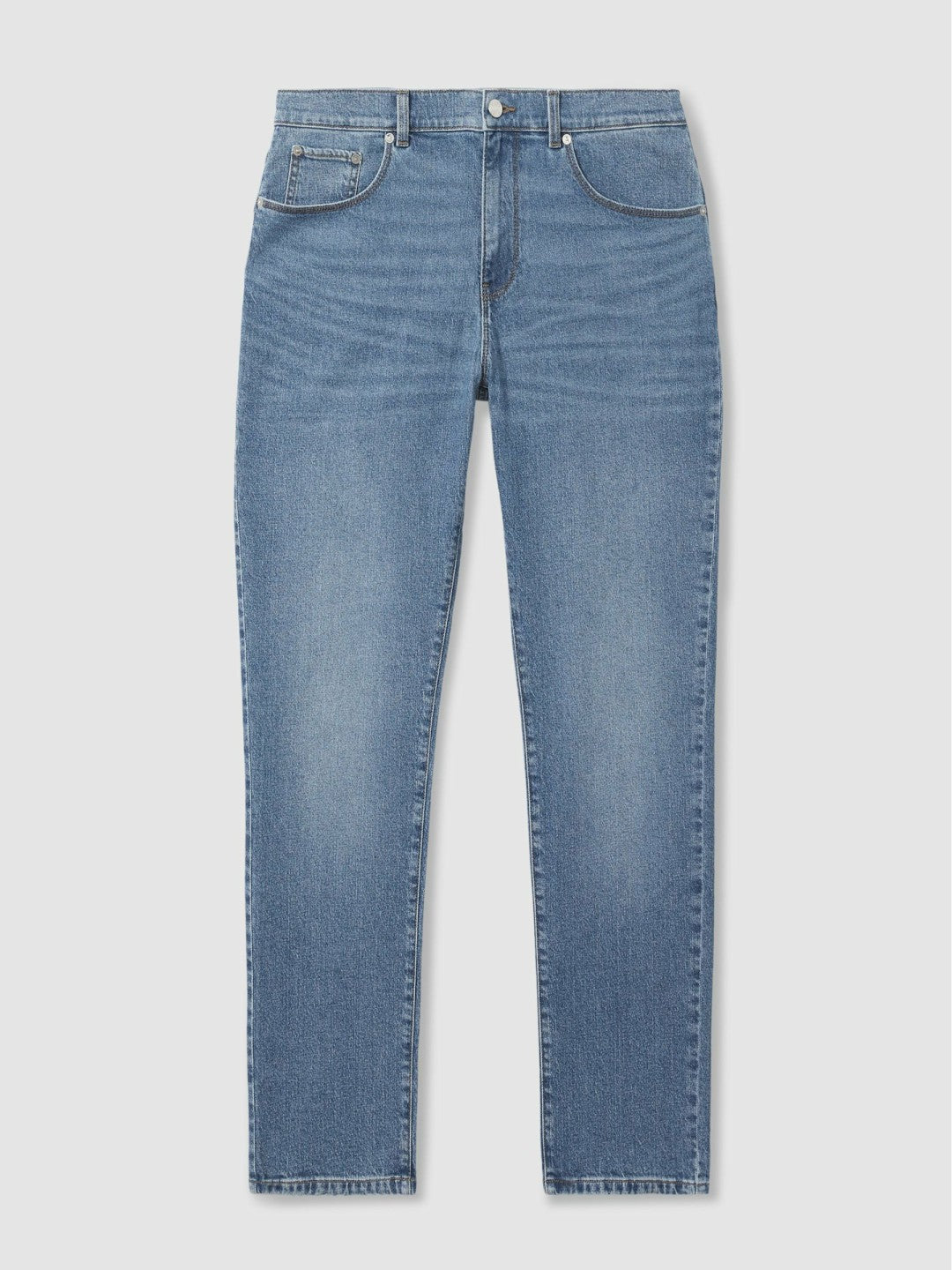 Reiss Affordable - Straight-Leg Jeans in Mid Blue Wash