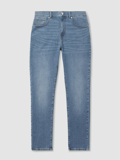 Reiss Affordable - Straight-Leg Jeans in Mid Blue Wash