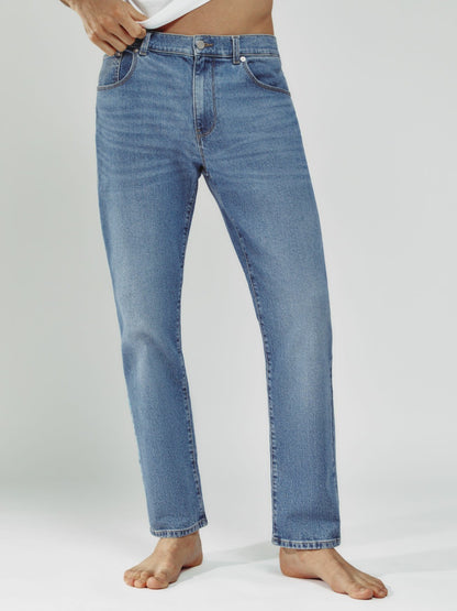 Reiss Affordable - Straight-Leg Jeans in Mid Blue Wash