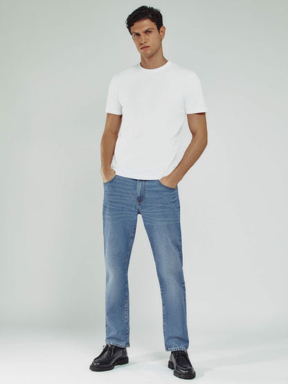 Reiss Affordable - Straight-Leg Jeans in Mid Blue Wash