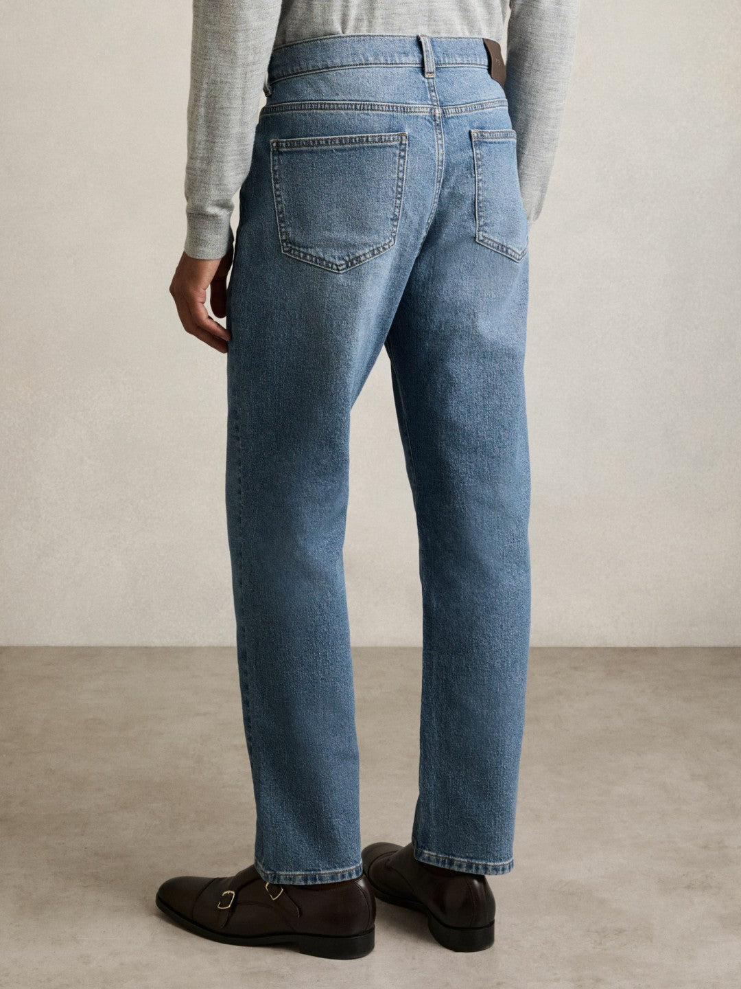 Reiss Affordable - Straight-Leg Jeans in Mid Blue Wash