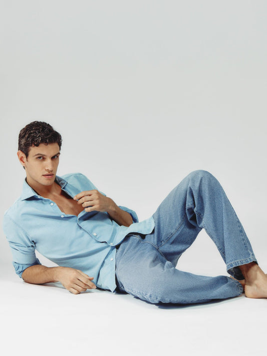 Reiss Savings - Loose-Fit Jeans in Light Blue Wash