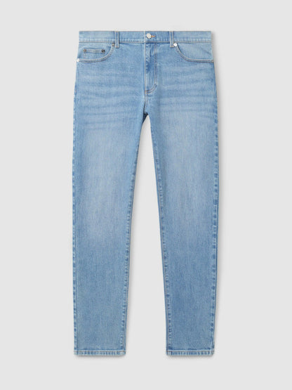 Reiss Featured - Cotton-Stretch Slim-Fit Jeans in Light Blue Wash