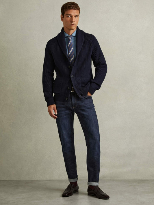 Reiss Best Seller - Cotton-Stretch Slim-Fit Jeans in Indigo Blue Wash