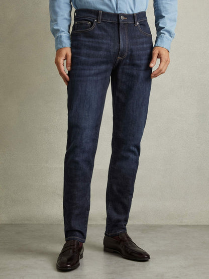 Reiss Best Seller - Cotton-Stretch Slim-Fit Jeans in Indigo Blue Wash