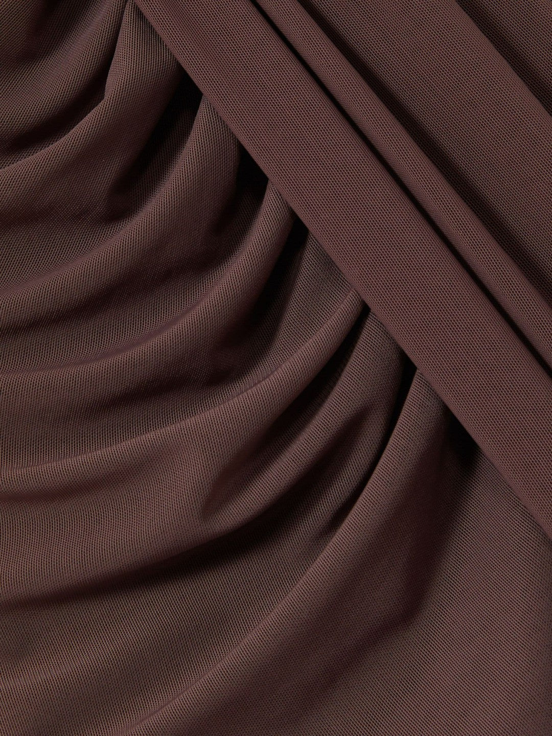 Reiss Sheer Ruched Maxi Dress in Taupe