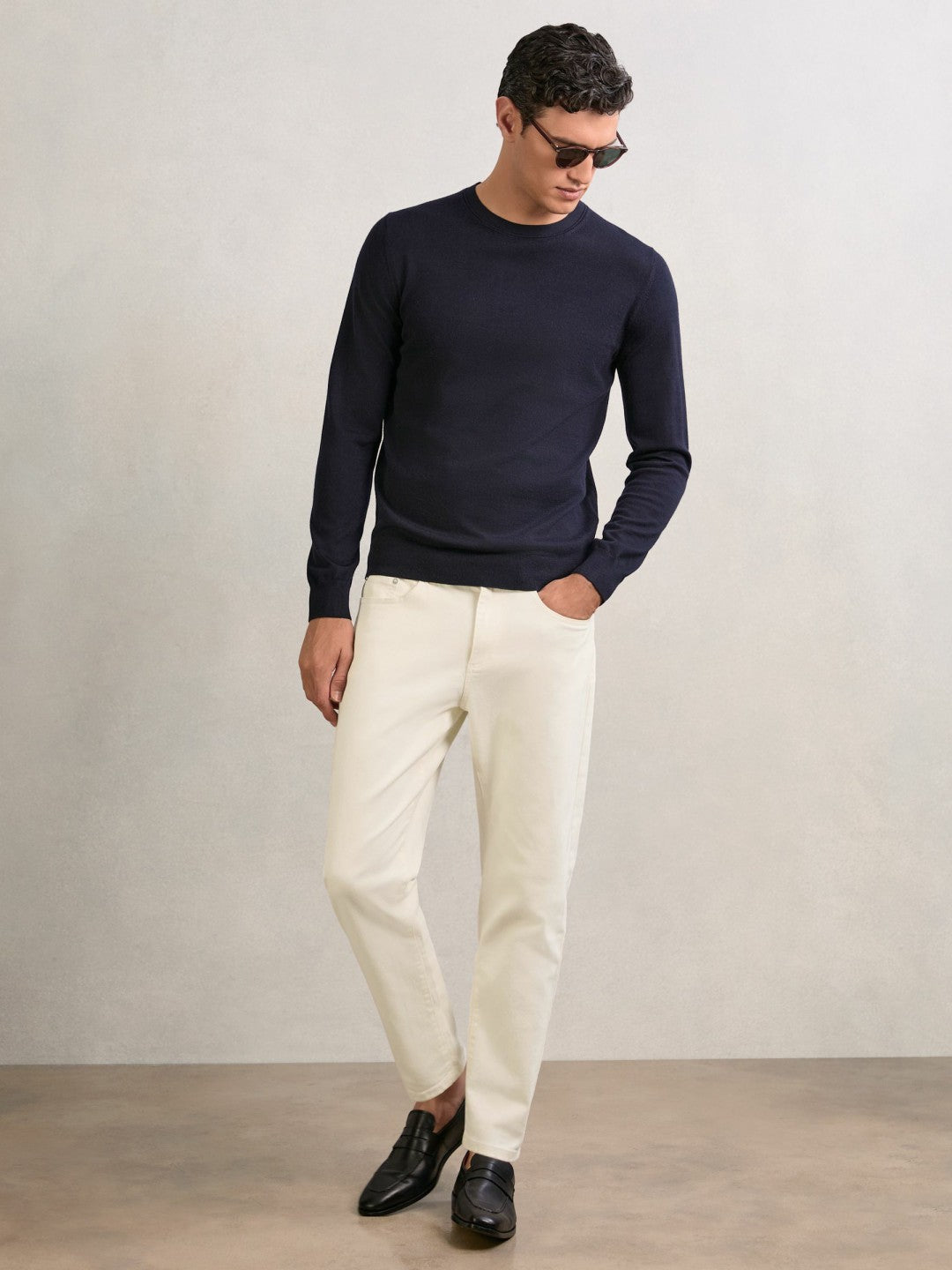 Reiss Value - Relaxed-Fit Cropped Jeans in White