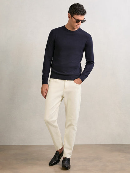 Reiss Value - Relaxed-Fit Cropped Jeans in White