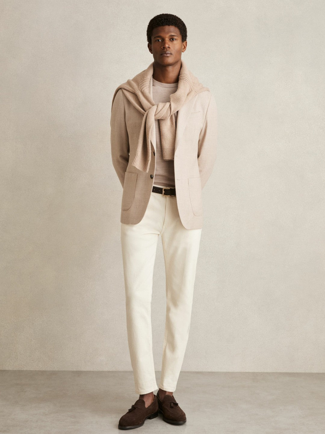 Reiss Value - Cotton-Stretch Slim-Fit Jeans in White