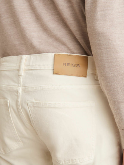 Reiss Value - Cotton-Stretch Slim-Fit Jeans in White