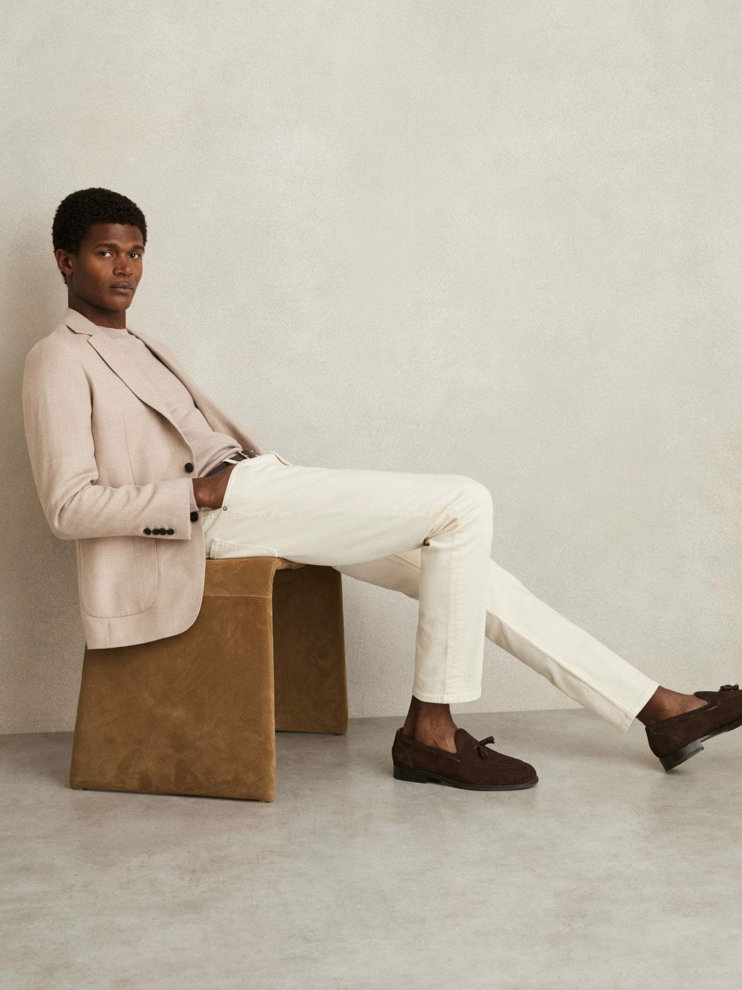 Reiss Value - Cotton-Stretch Slim-Fit Jeans in White