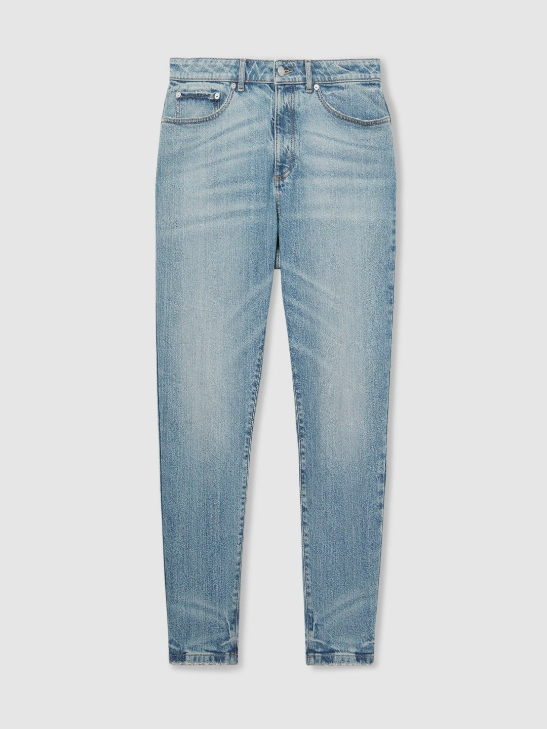 Reiss Popular Choice - Relaxed-Fit Cropped Jeans in Light Blue Wash