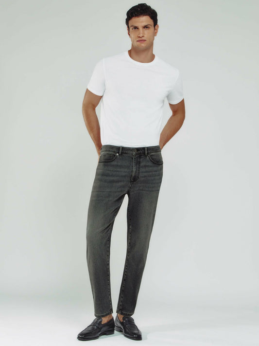 Reiss Offer - Relaxed-Fit Cropped Jeans in Washed Black