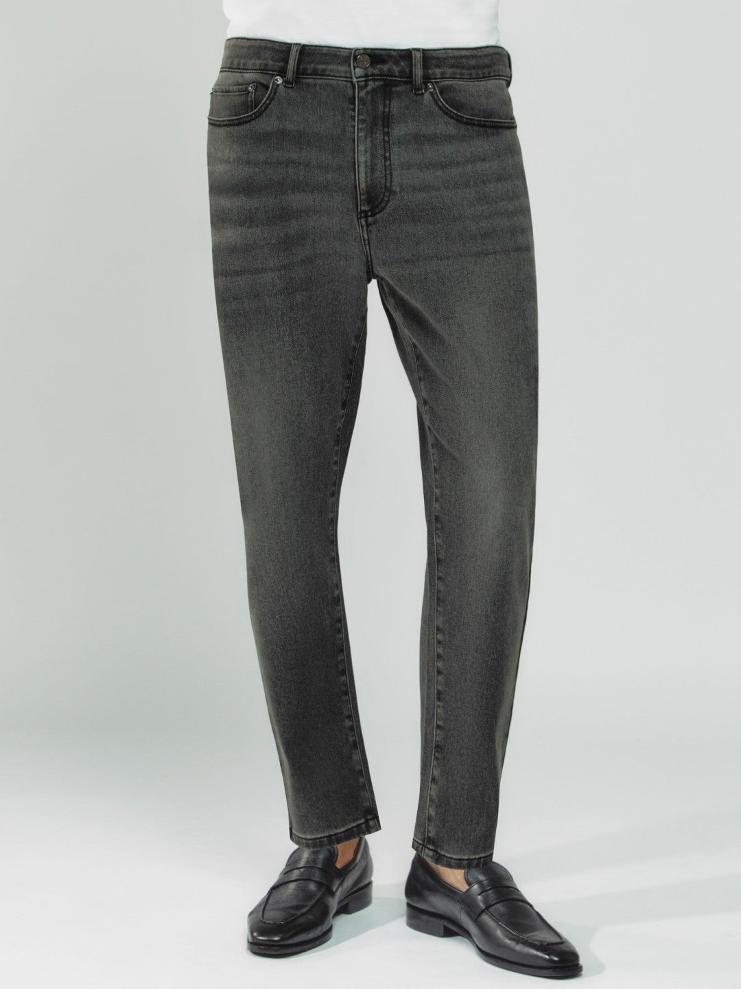 Reiss Offer - Relaxed-Fit Cropped Jeans in Washed Black