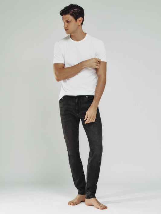 Reiss Sale - Tapered Slim-Fit Jeans in Washed Black