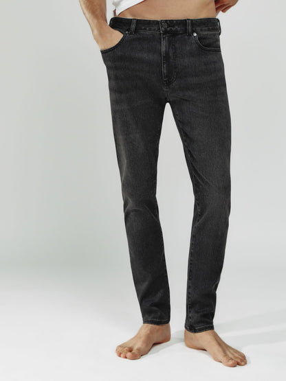 Reiss Sale - Tapered Slim-Fit Jeans in Washed Black