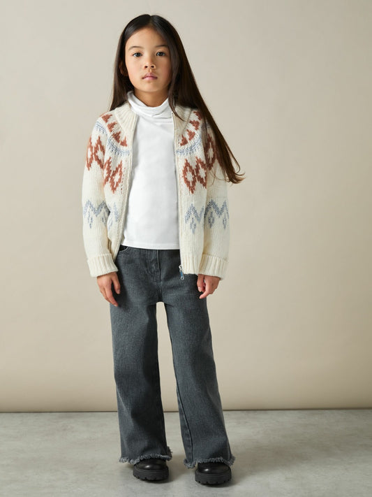 Reiss Popular Choice - 9-13 yrs Cotton-Jersey Roll-Neck Top with Stretch in Ivory